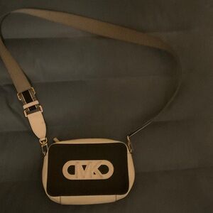 Michael Kors Black and Cream Crossbody Bag